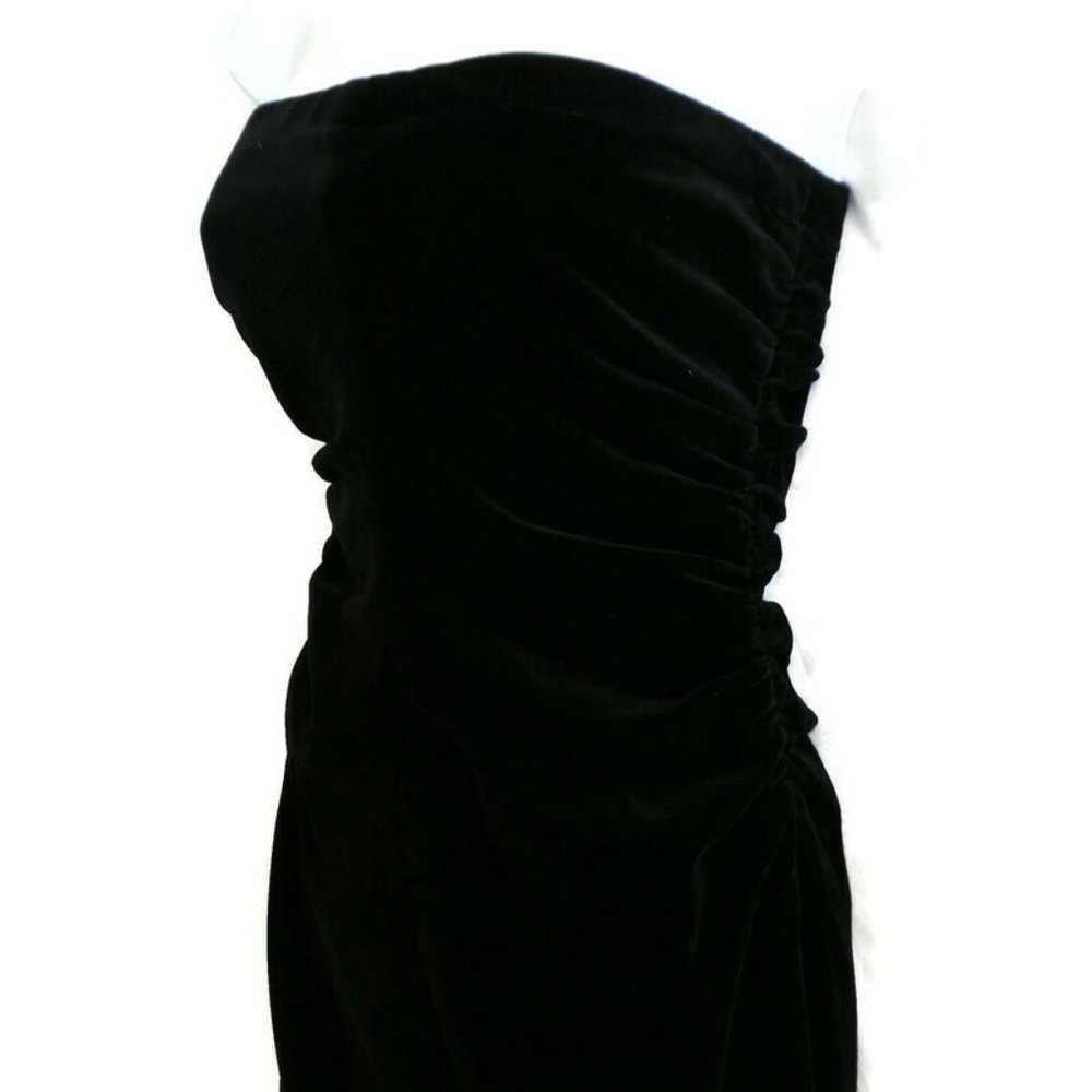 VeLVeT Theory Dress Strapless Ruched Lined Black Back Zip Stretch USA XS 0